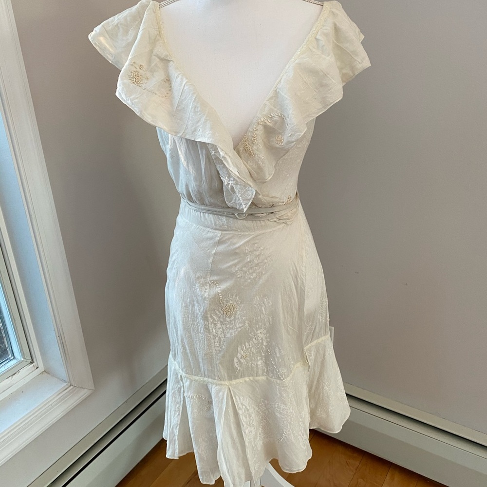 Cream wrap dress